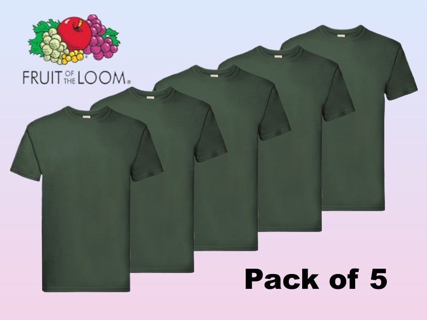 Fruit of The Loom Super Premium T-shirt Bottom Green pack of 5