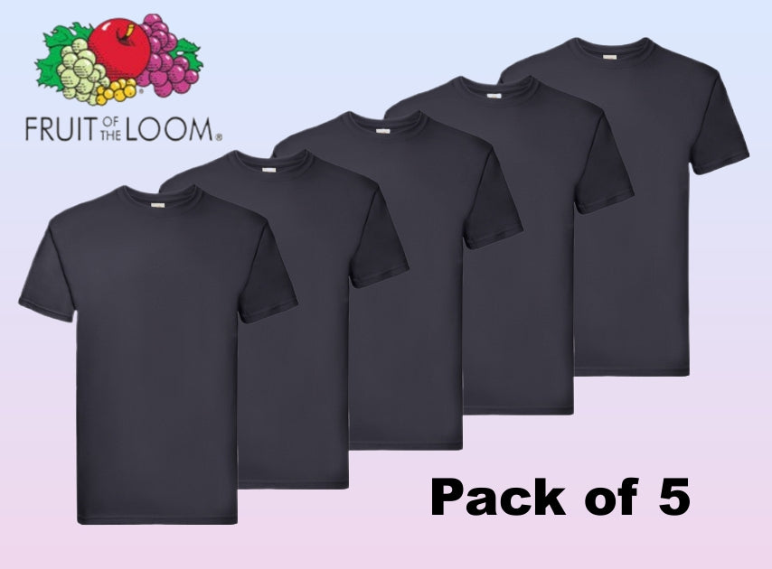 Fruit of The Loom Super Premium T-shirt Deep Navy Blue pack of 5