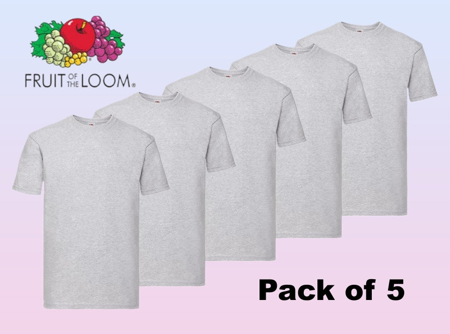 Fruit of The Loom Super Premium T-shirt Heather Grey pack of 5