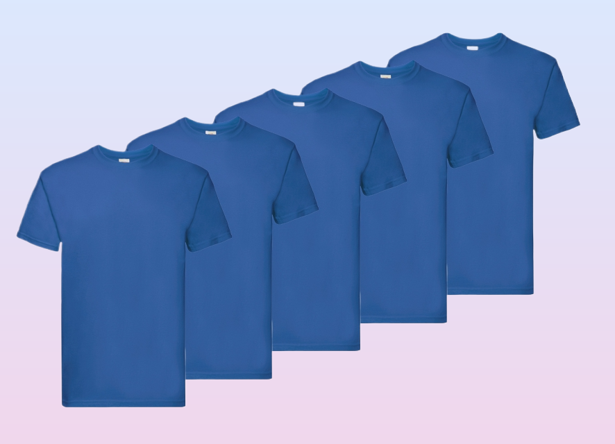 Fruit of The Loom Super Premium T-shirt Royal Blue pack of 5