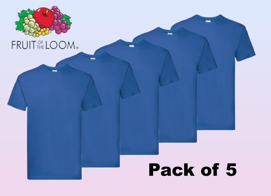 Fruit of The Loom Super Premium T-shirt Royal Blue pack of 5