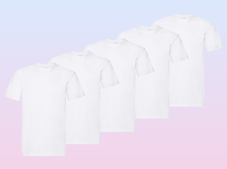 Fruit of The Loom Super Premium T-shirt White pack of 5