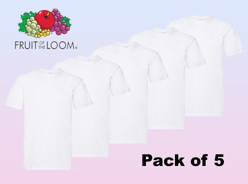 Fruit of The Loom Super Premium T-shirt White pack of 5