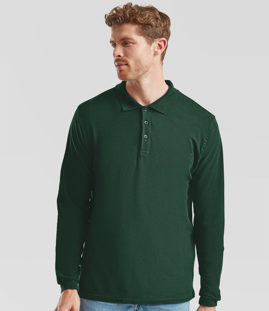 Fruit of the Loom Premium Long Sleeve Cotton Pique Polo Shirt