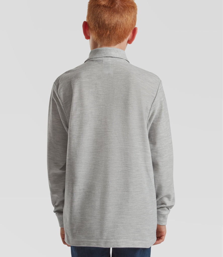 Fruit of the Loom Kids Long Sleeve Poly/Cotton Pique Polo Shirt