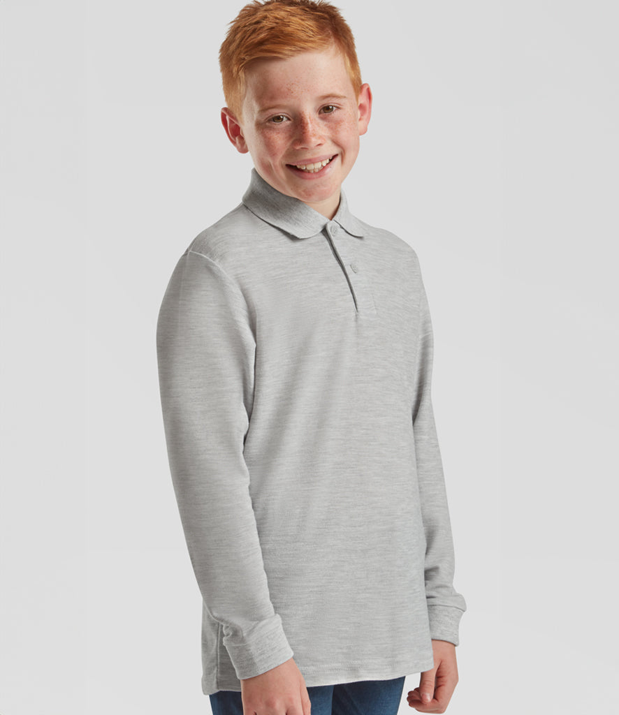 Fruit of the Loom Kids Long Sleeve Poly/Cotton Pique Polo Shirt