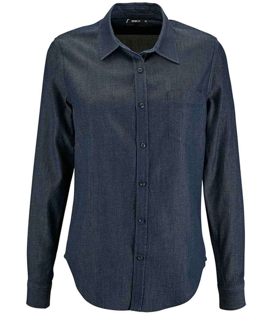 SOL'S Ladies Barry Long Sleeve Denim Shirt | Denim Brut