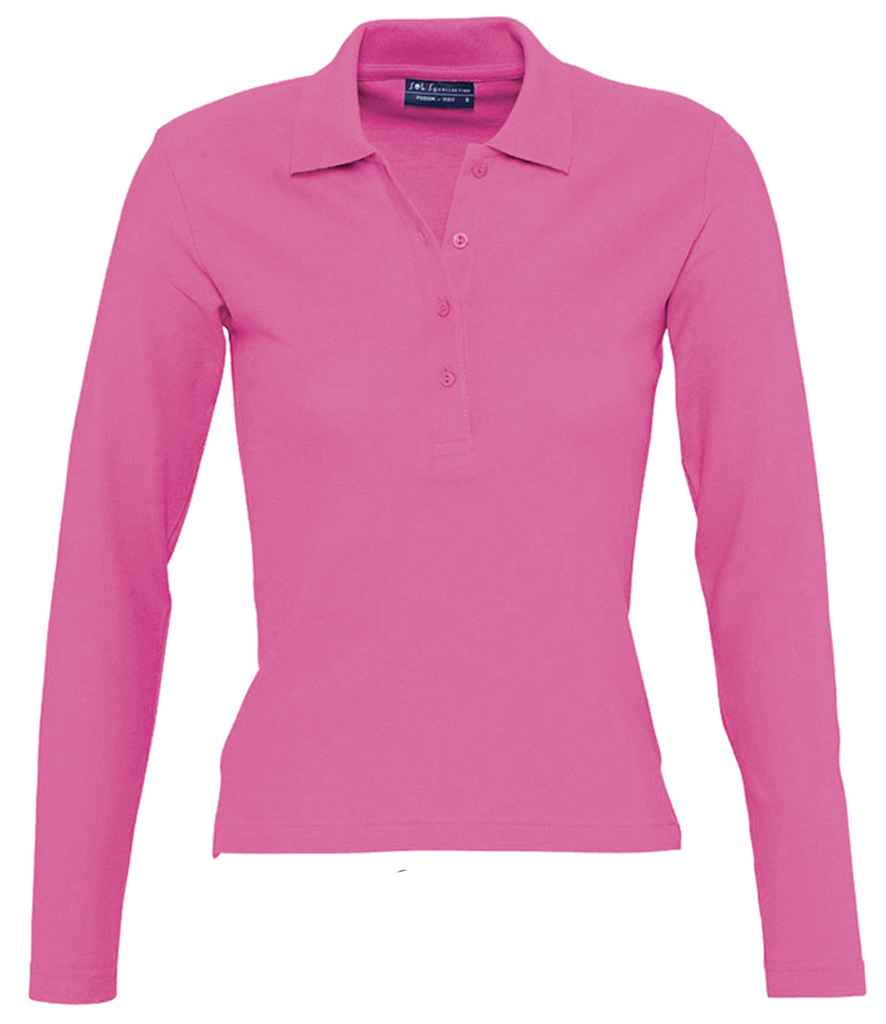 SOL'S Ladies Podium Long Sleeve Cotton Pique Polo Shirt