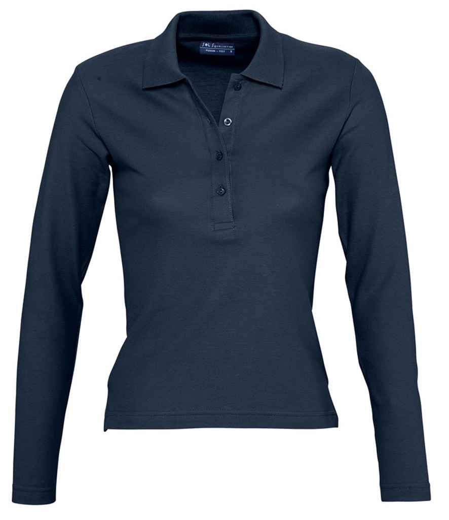 SOL'S Ladies Podium Long Sleeve Cotton Pique Polo Shirt