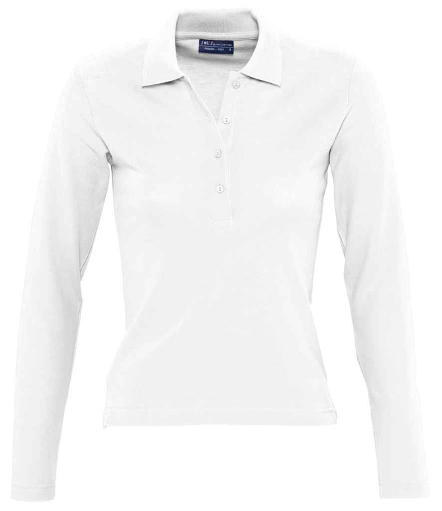 SOL'S Ladies Podium Long Sleeve Cotton Pique Polo Shirt