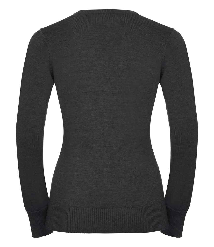 Russell Collection Ladies Cotton Acrylic V Neck Sweater