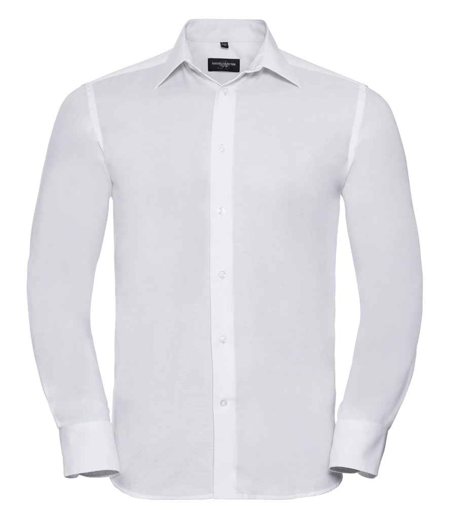 Russell Collection Long Sleeve Tailored Oxford Shirt