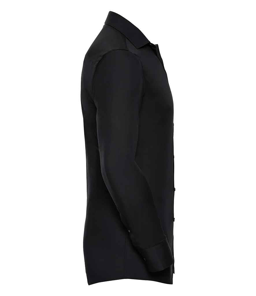 Russell Collection Long Sleeve Ultimate Stretch Shirt | Black