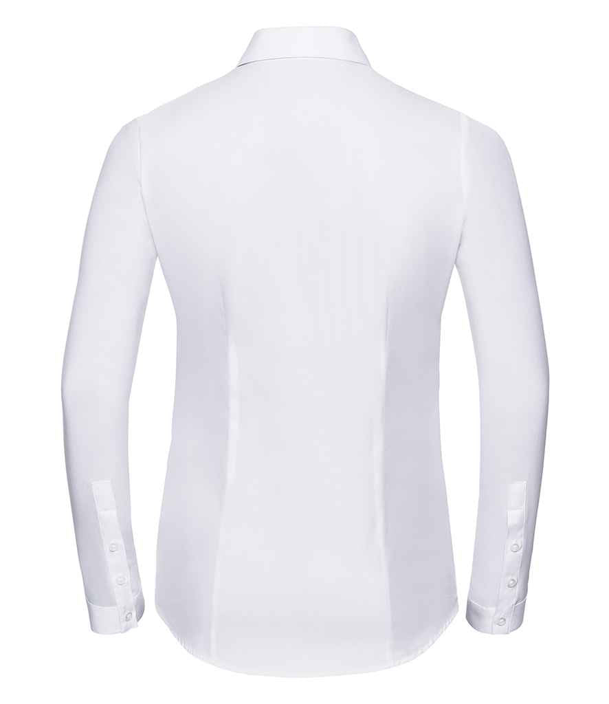 Russell Collection Ladies Long Sleeve Herringbone Shirt