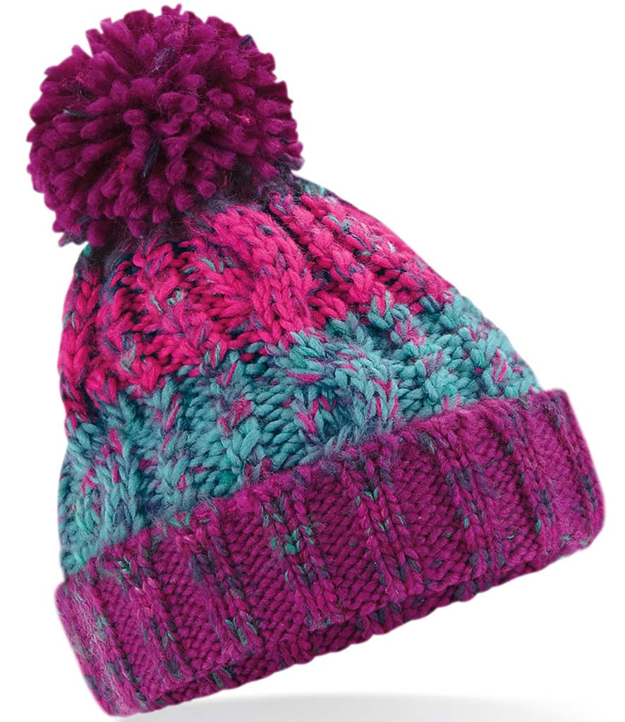 Beechfield Junior Corkscrew Pom Pom Beanie