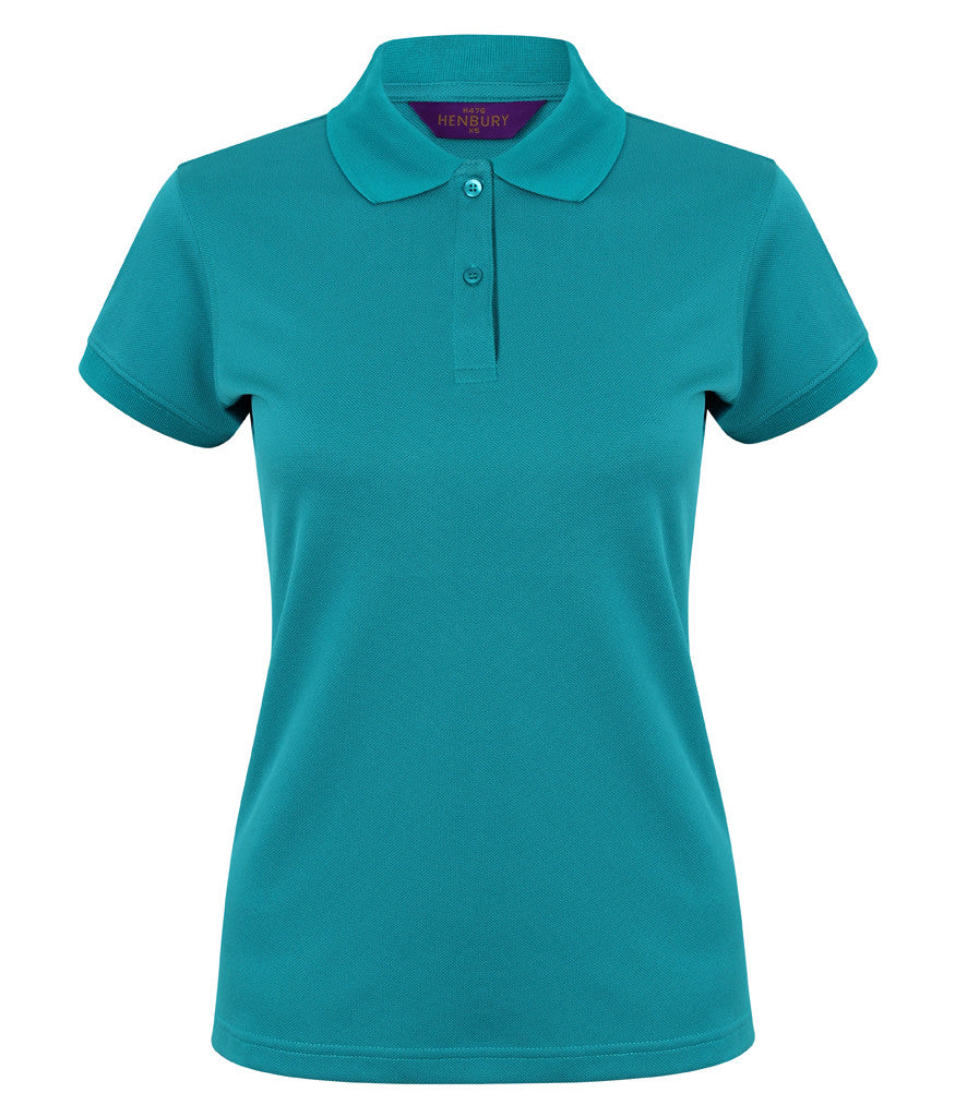 Henbury Ladies Coolplus Wicking Pique Polo Shirt