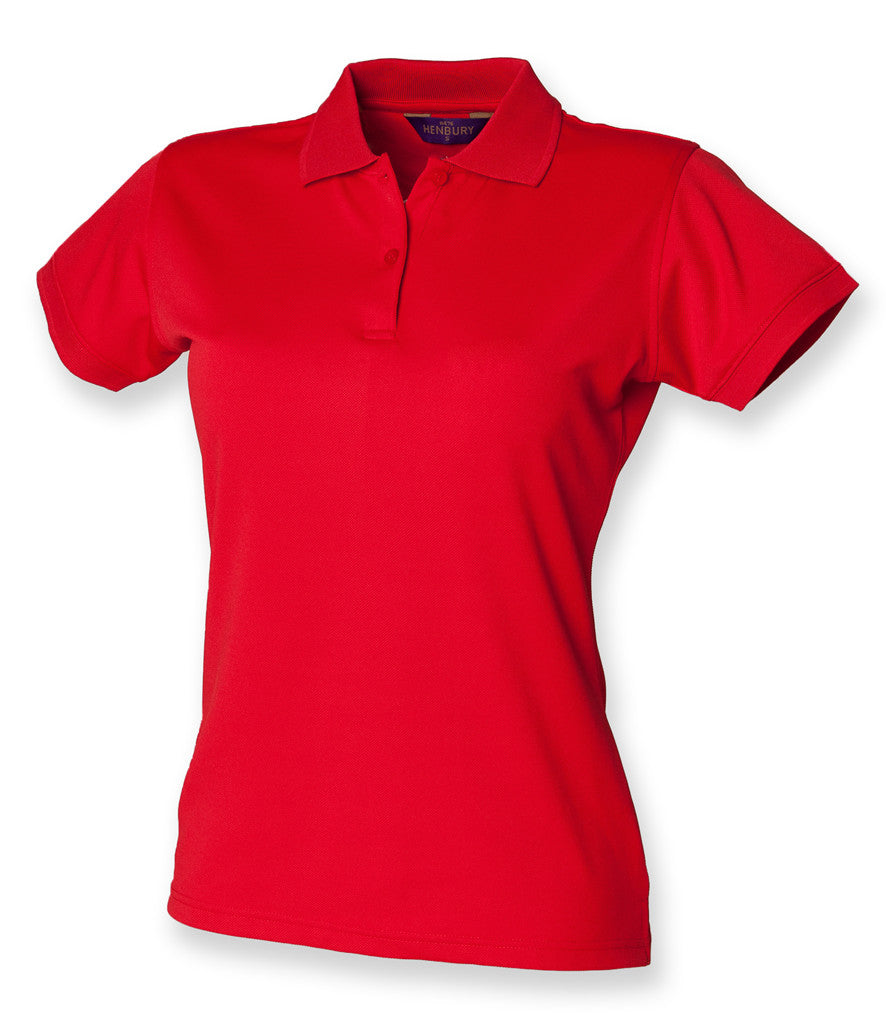 Henbury Ladies Coolplus Wicking Pique Polo Shirt