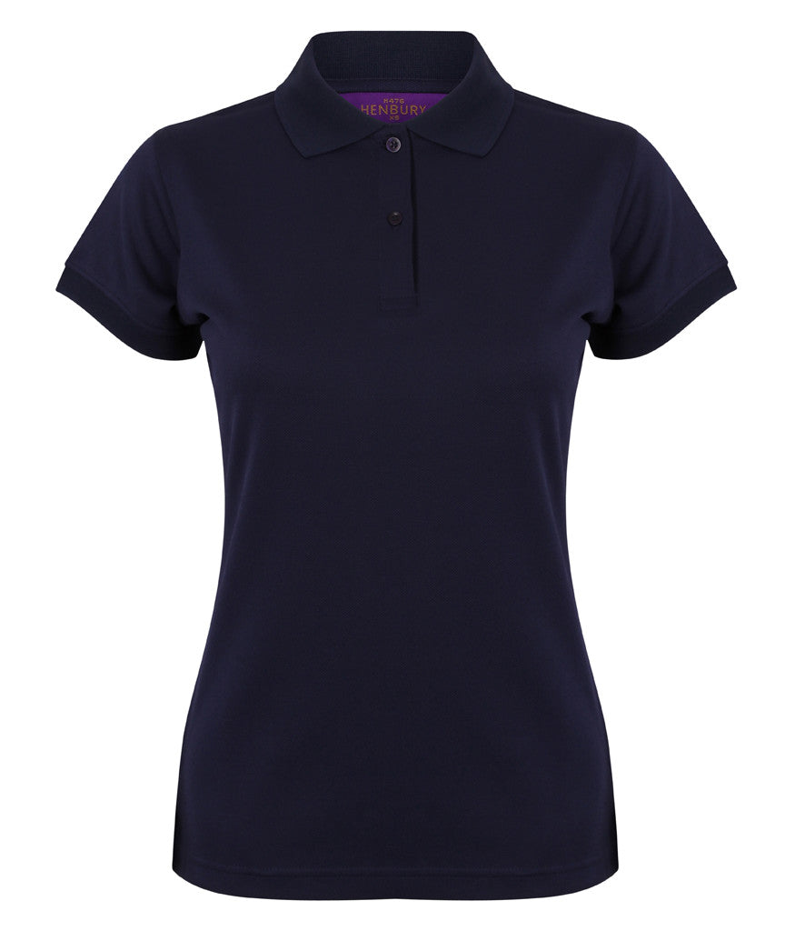 Henbury Ladies Coolplus Wicking Pique Polo Shirt