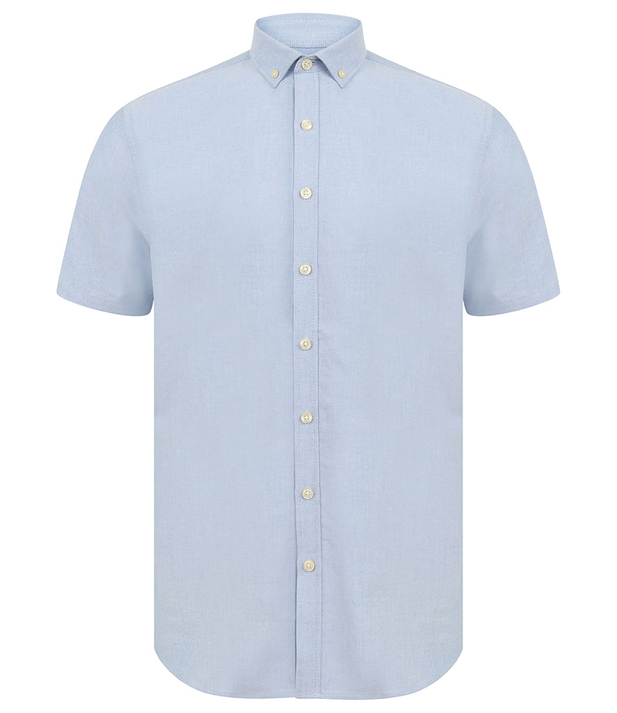 Henbury Modern Short Sleeve Slim Fit Oxford Shirt