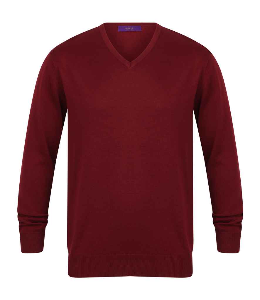 Henbury Lightweight Cotton Acrylic V Neck Sweater