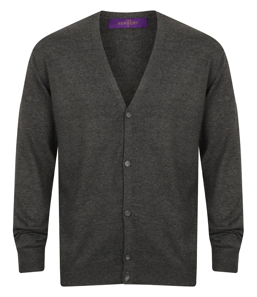 Henbury Lightweight Cotton Acrylic V Neck Cardigan