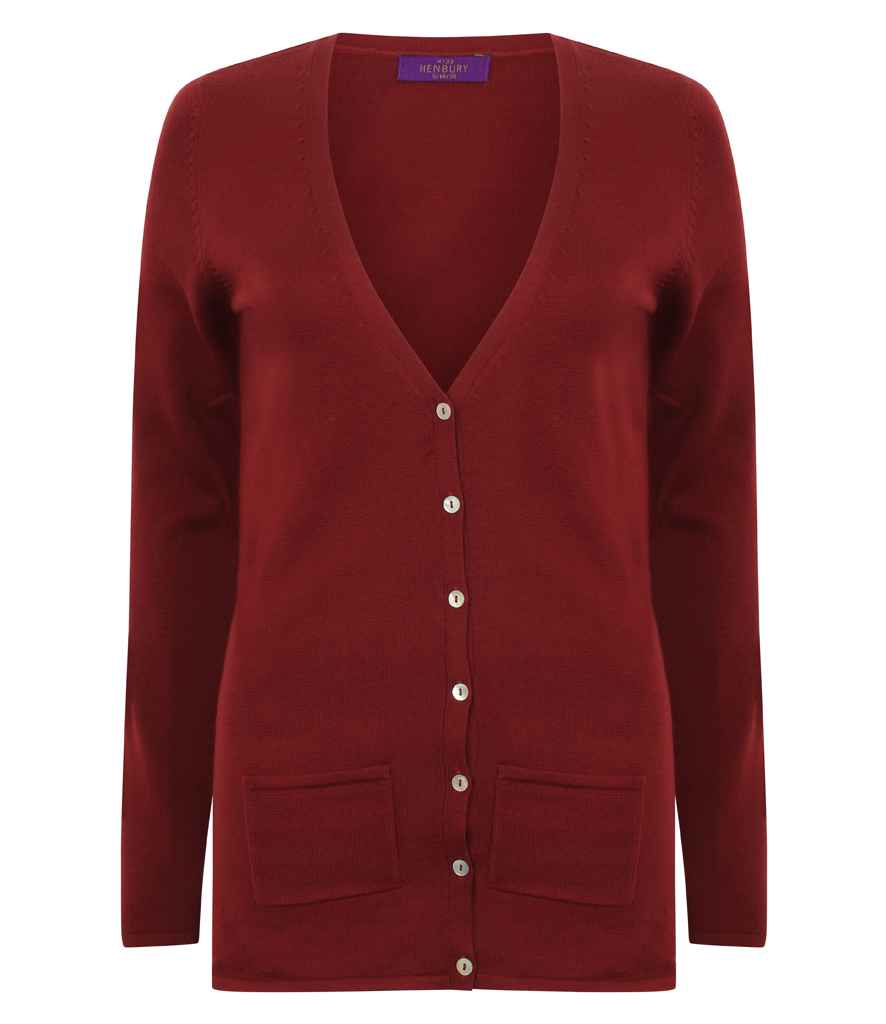 Henbury Ladies Cotton Acrylic V Neck Cardigan