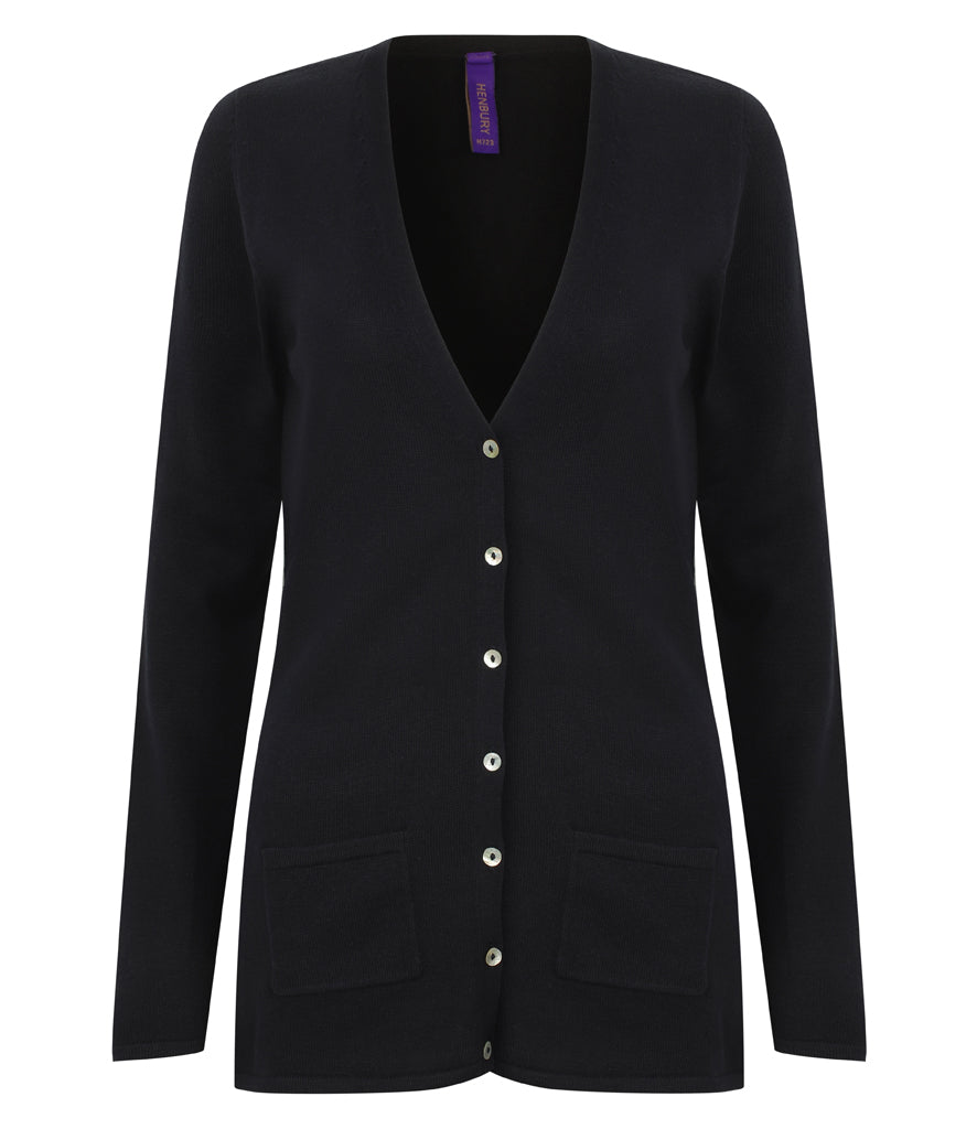 Henbury Ladies Cotton Acrylic V Neck Cardigan