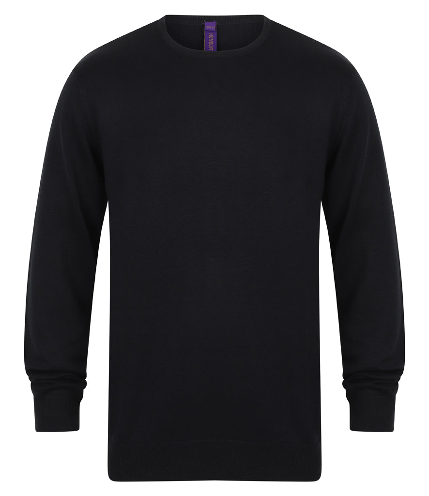 Henbury Lightweight Cotton Acrylic Crew Neck Sweater