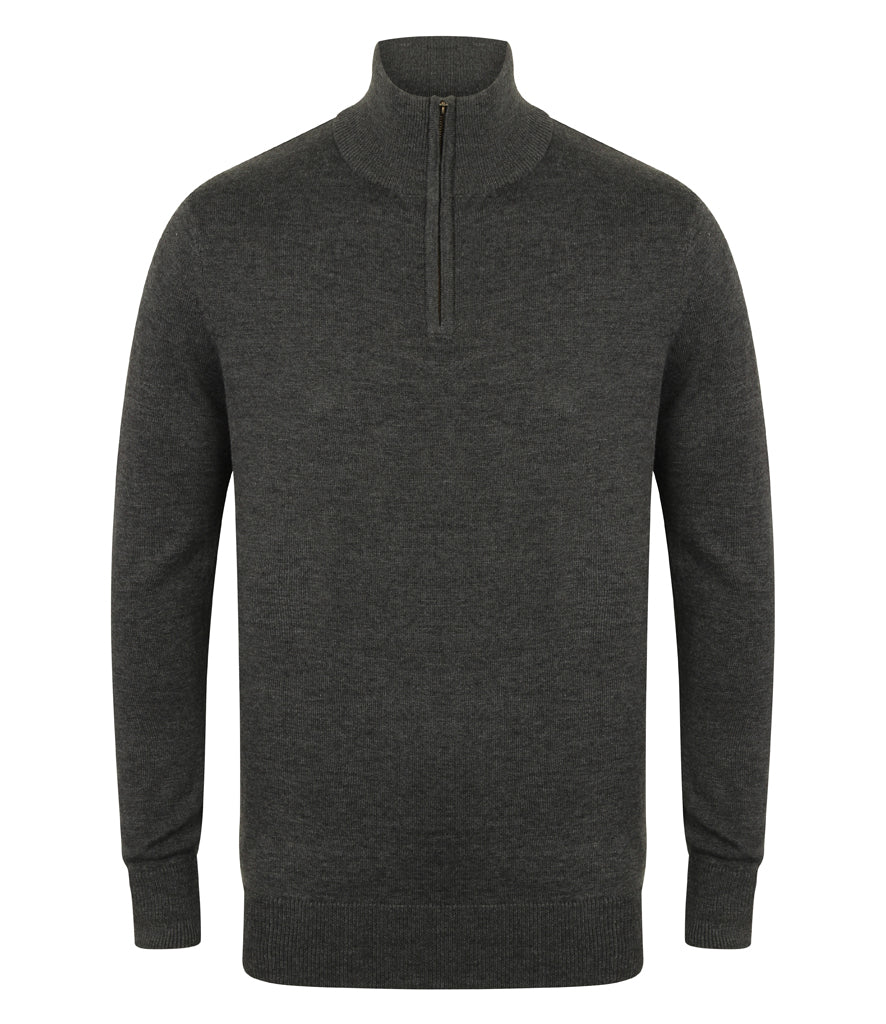 Henbury Zip Neck Sweater