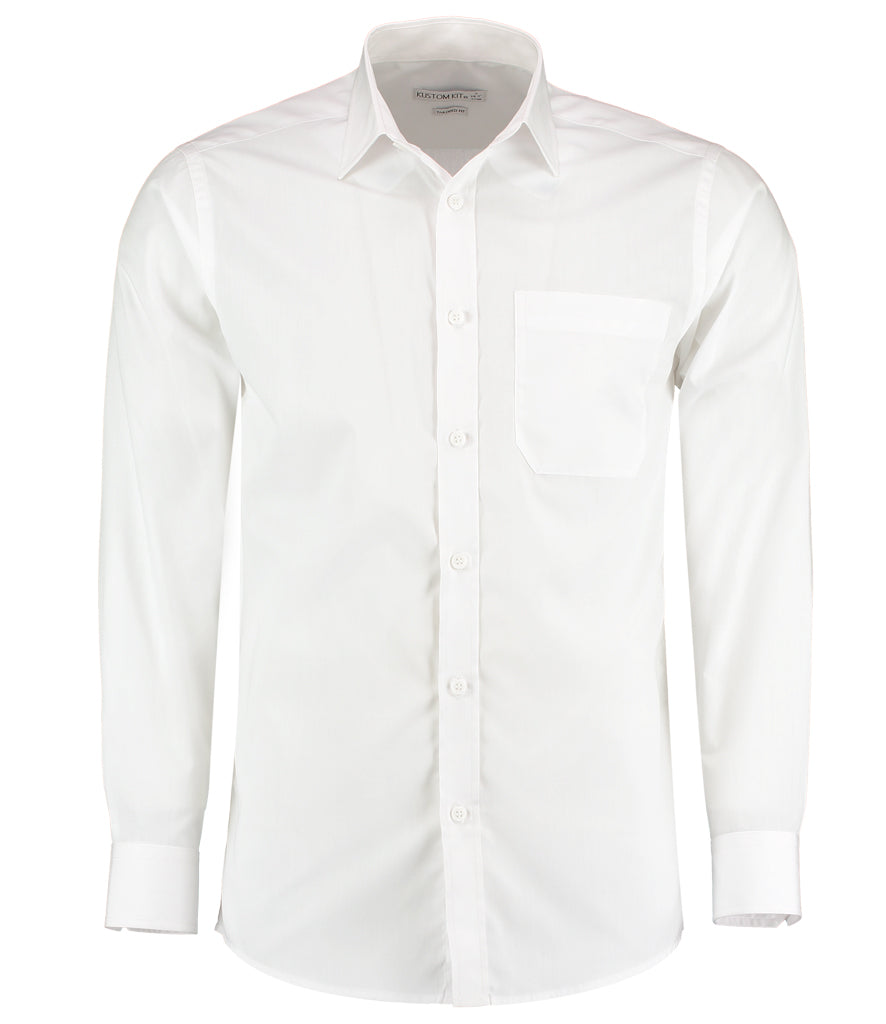 Kustom Kit Long Sleeve Tailored Poplin Shirt