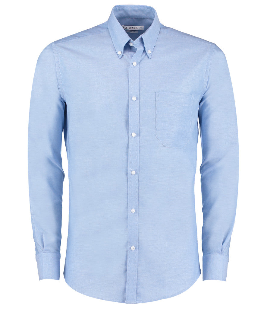 Kustom Kit Long Sleeve Slim Fit Workwear Oxford Shirt