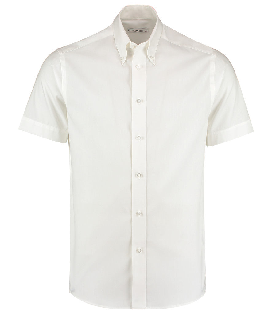 Kustom Kit Premium Short Sleeve Tailored Oxford Shirt