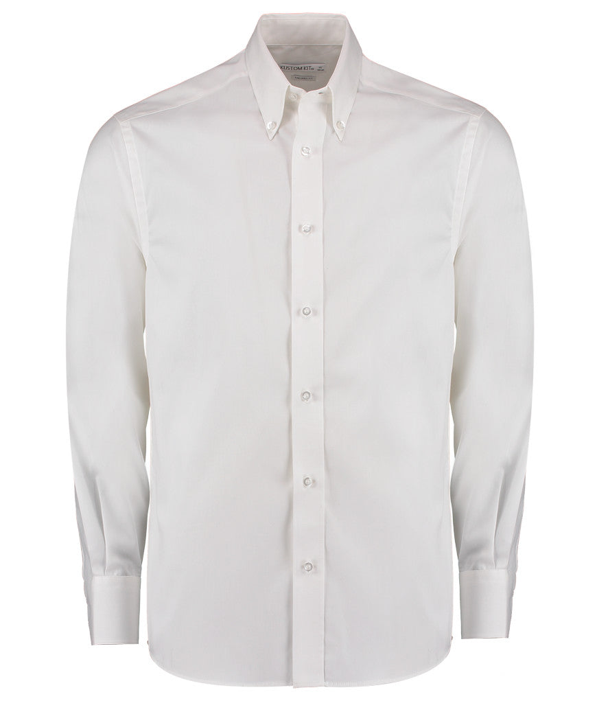 Kustom Kit Premium Long Sleeve Tailored Oxford Shirt