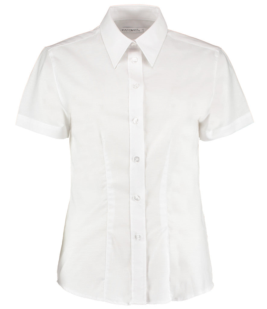 Kustom Kit Ladies Short Sleeve Tailored Workwear Oxford Shirt