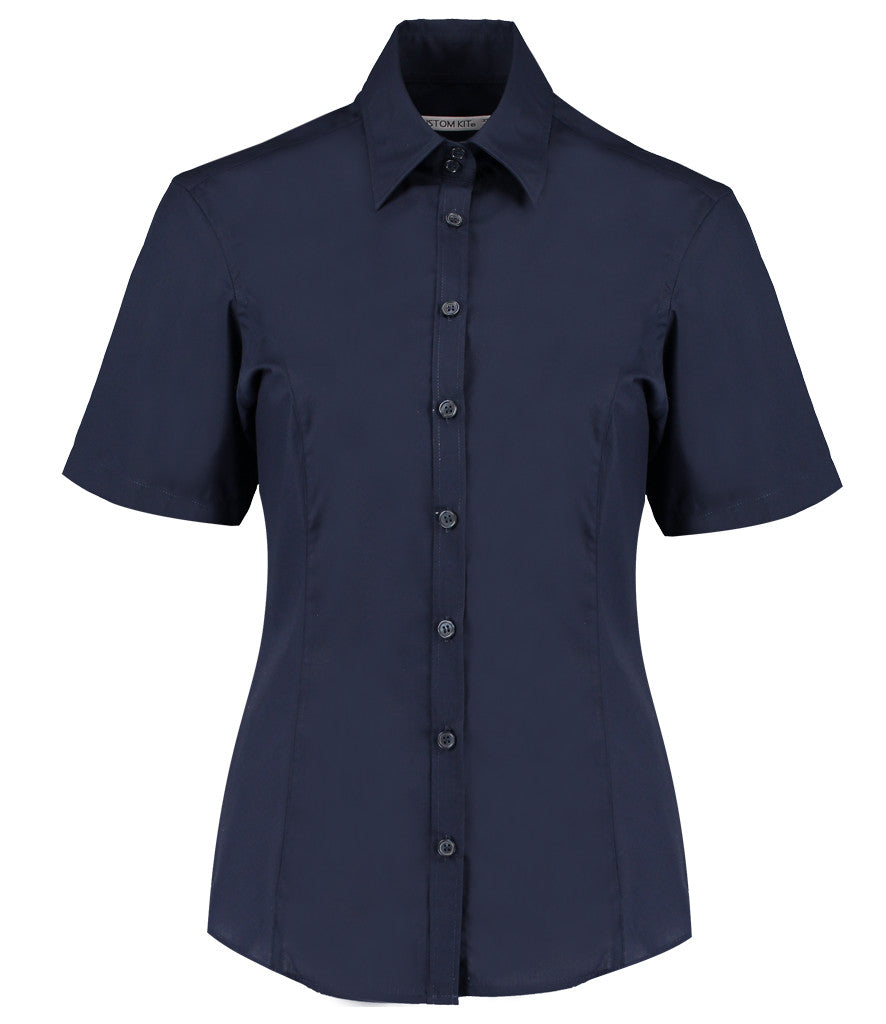 Kustom Kit Ladies Short Sleeve Tailored Business Shirt