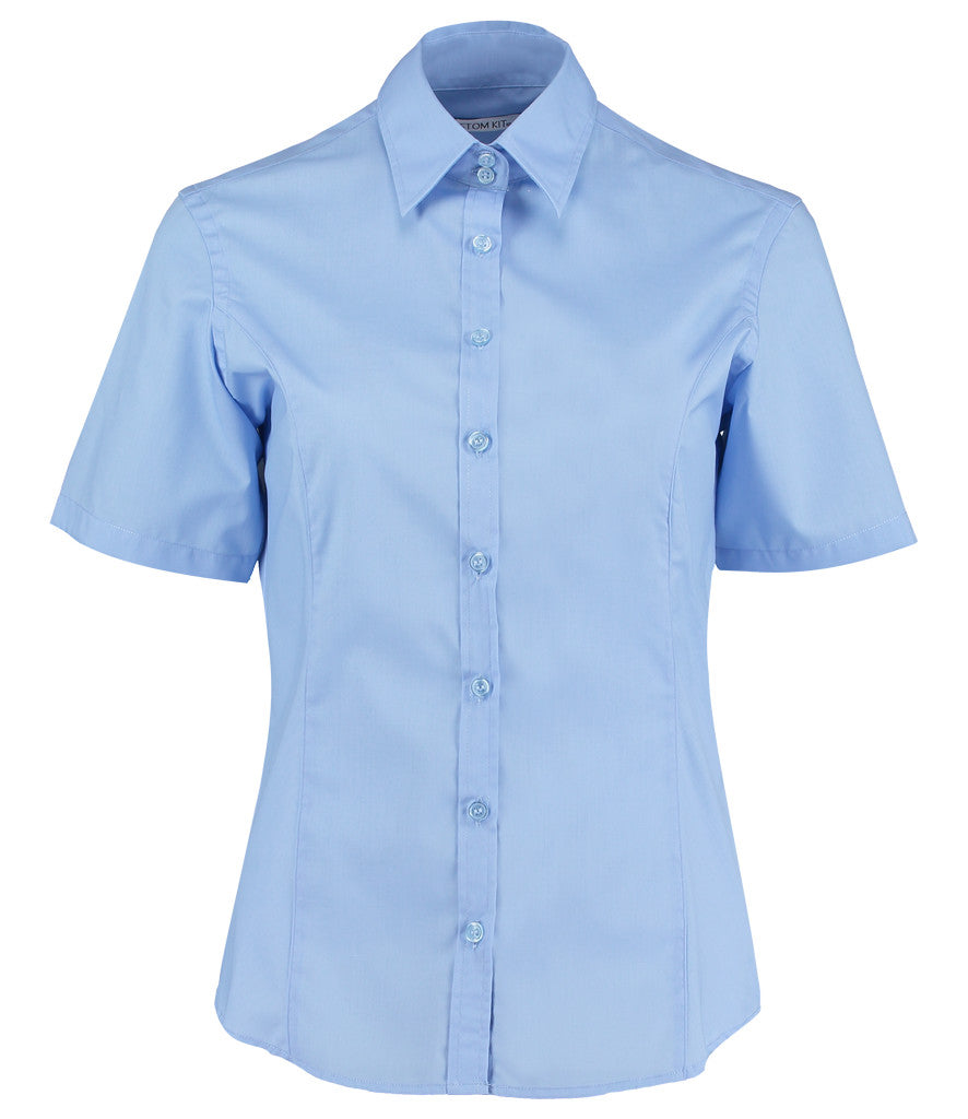 Kustom Kit Ladies Short Sleeve Tailored Business Shirt