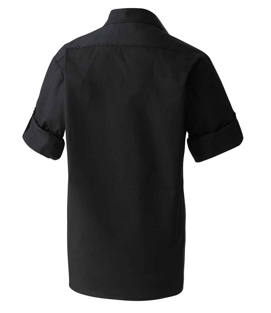 Premier Roll Sleeve Poplin Shirt | Black