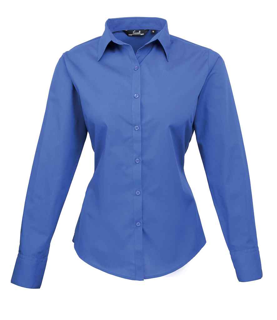 Premier Ladies Long Sleeve Poplin Blouse