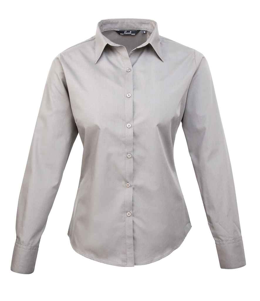 Premier Ladies Long Sleeve Poplin Blouse