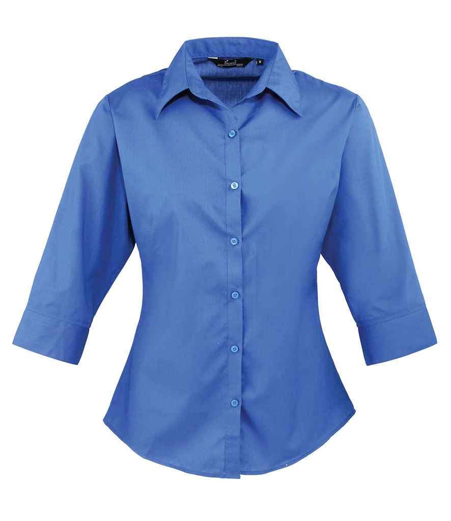 Premier Ladies 3/4 Sleeve Poplin Blouse