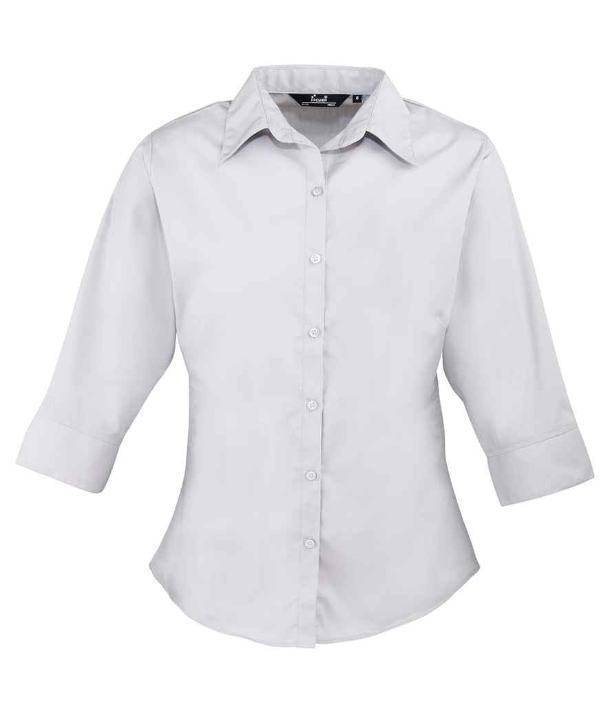 Premier Ladies 3/4 Sleeve Poplin Blouse