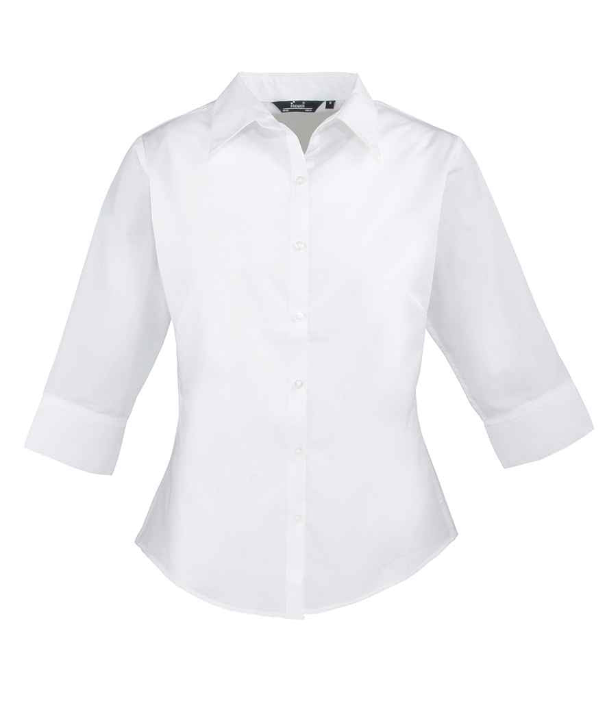 Premier Ladies 3/4 Sleeve Poplin Blouse