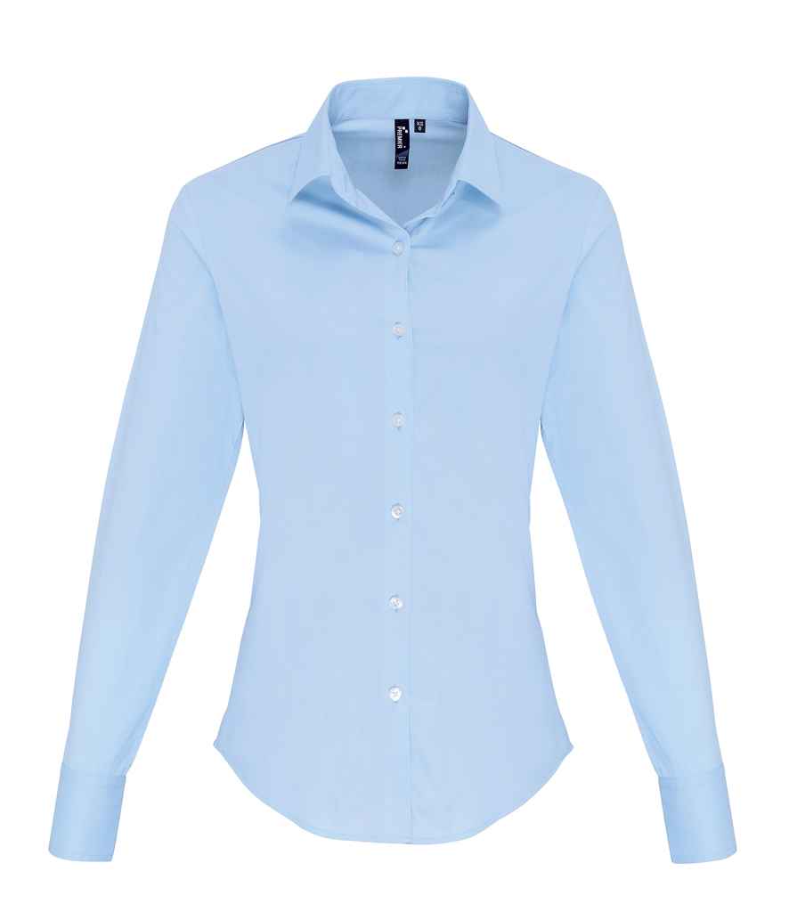 Premier Ladies Long Sleeve Stretch Fit Poplin Shirt