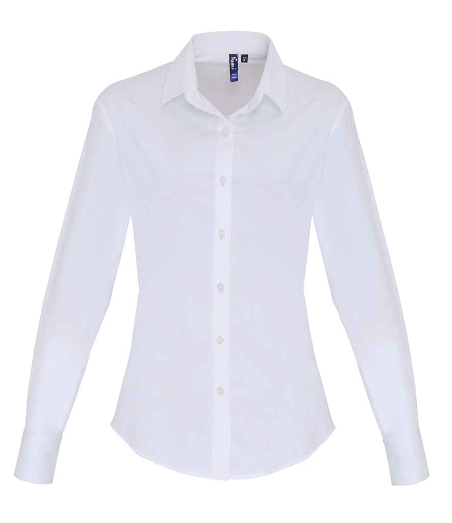 Premier Ladies Long Sleeve Stretch Fit Poplin Shirt