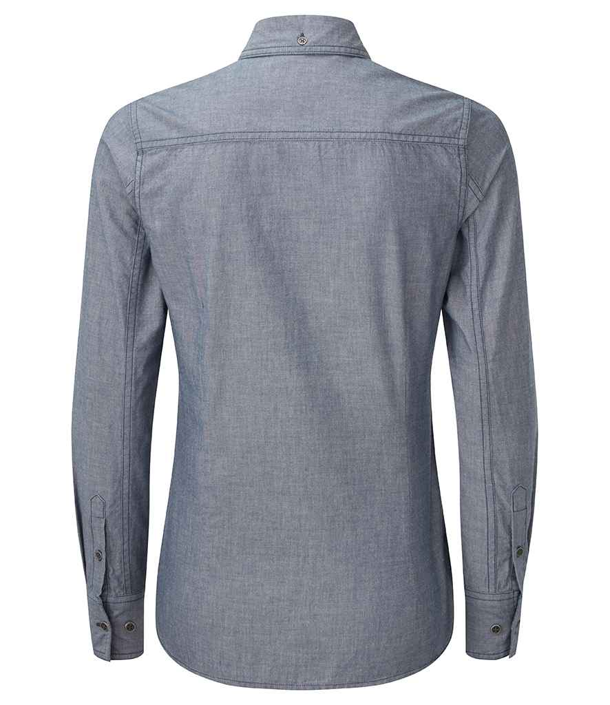 Premier Ladies Organic Fairtrade Certified Long Sleeve Chambray Shirt