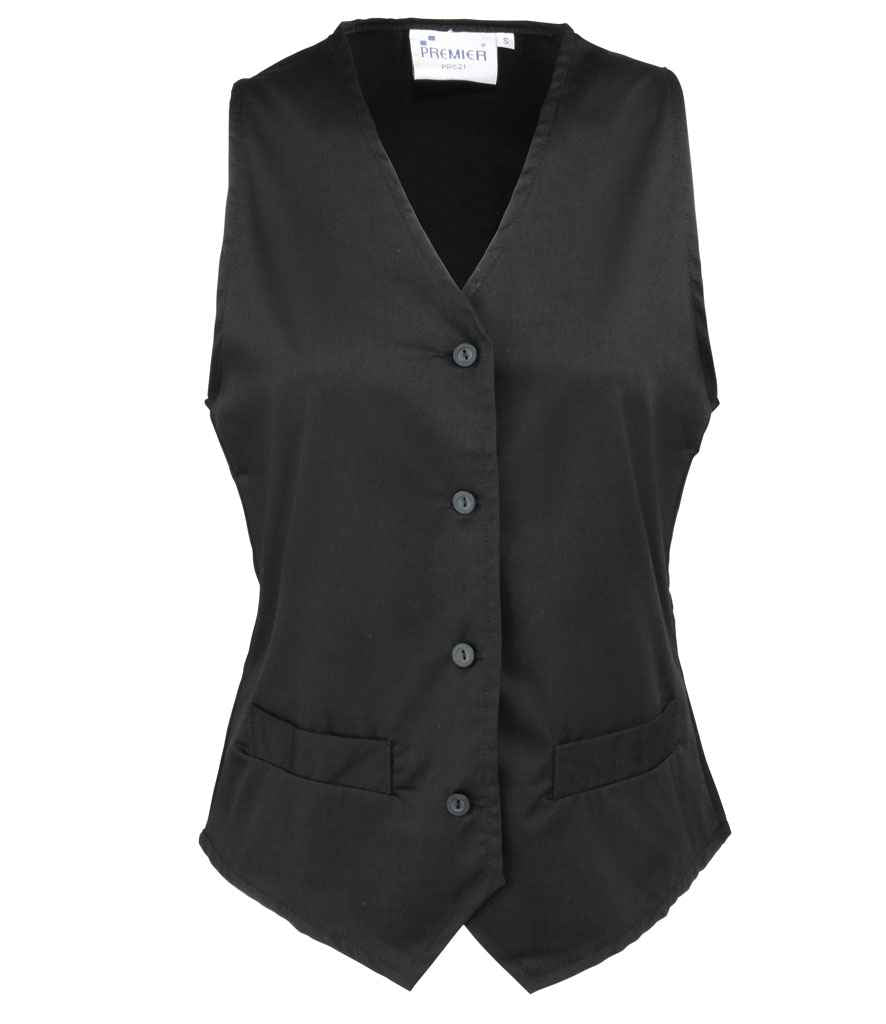 Premier Ladies Hospitality Waistcoat | Black