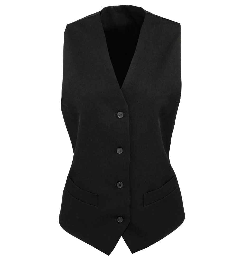 Premier Ladies Lined Waistcoat | Black