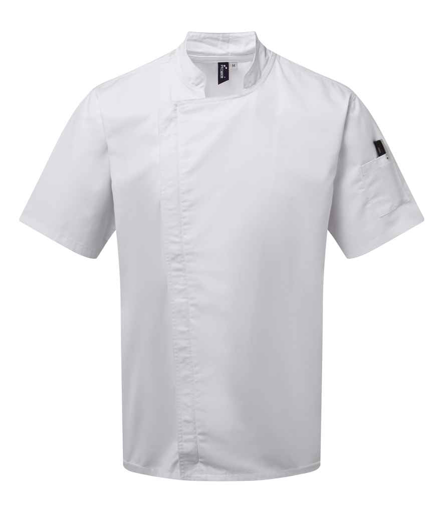 Premier Short Sleeve Zipped Chef's Jacket