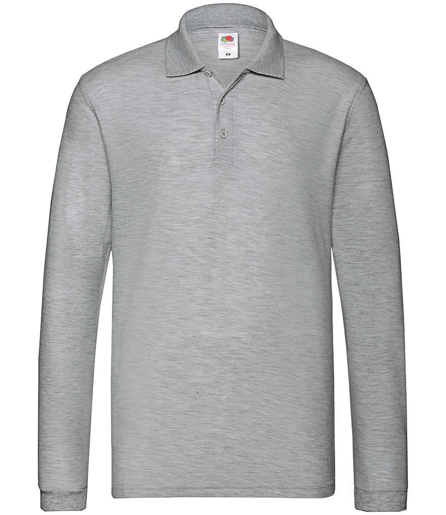 Fruit of the Loom Premium Long Sleeve Cotton Pique Polo Shirt