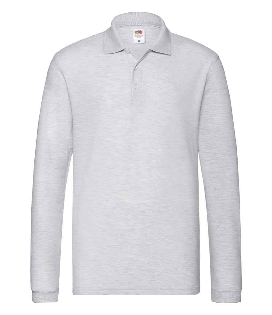 Fruit of the Loom Premium Long Sleeve Cotton Pique Polo Shirt